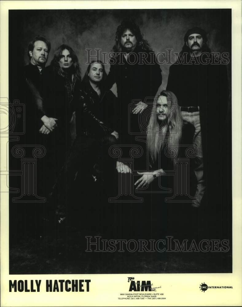 1999 Press Photo Six Members of the band Molly Hatchet - sap15752- Historic Images