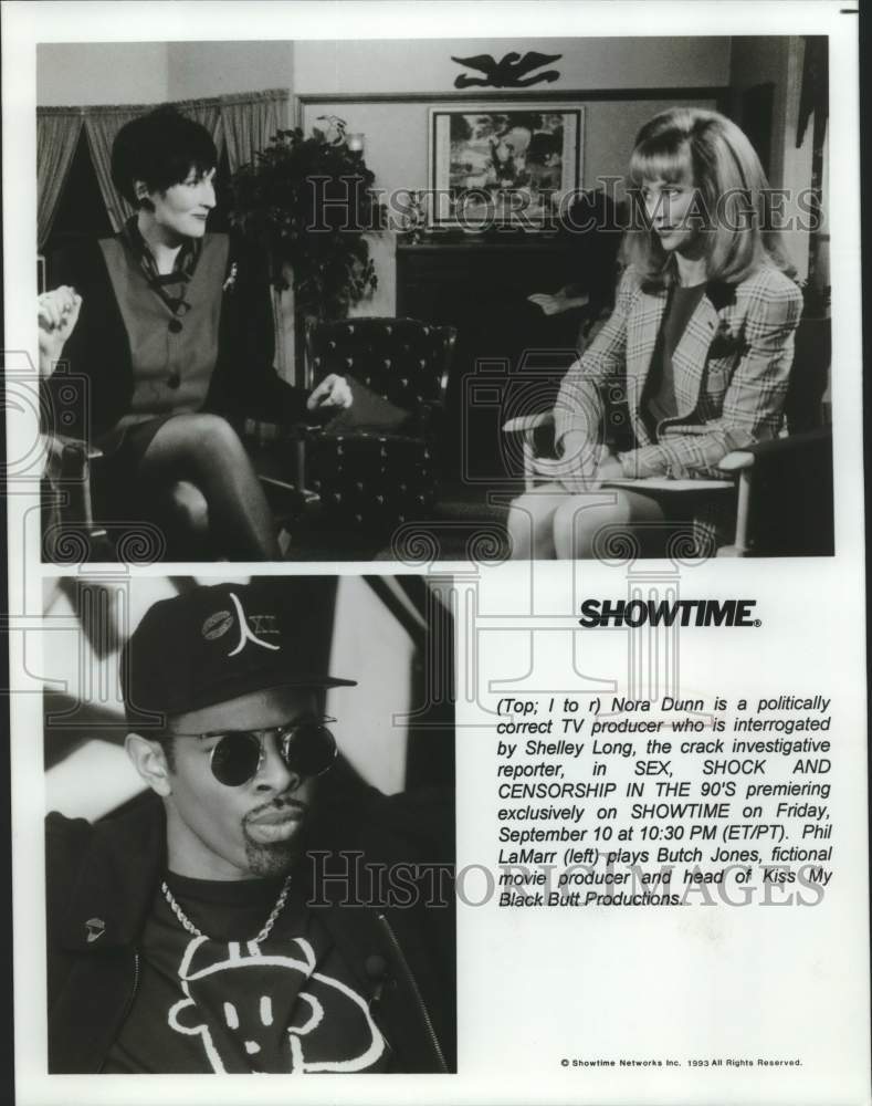 1993 Press Photo Actress Nora Dunn with co-stars in "Sex, Shock and Censorship"- Historic Images