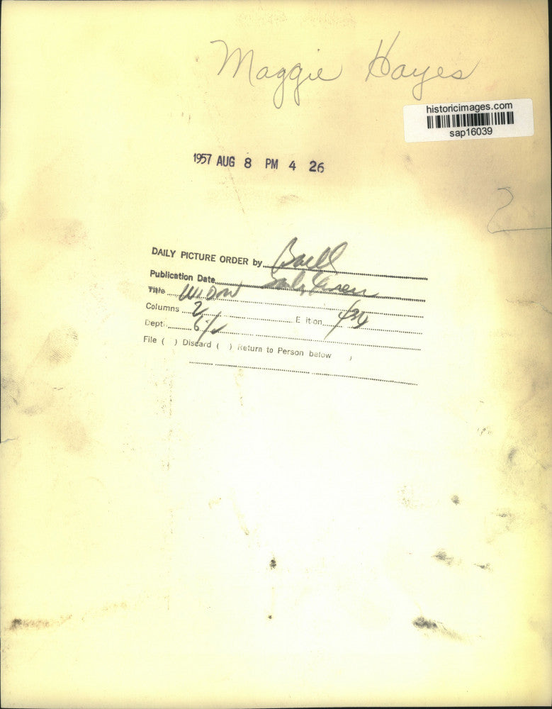 1957 Press Photo Maggie Hayes, Actress - sap16039