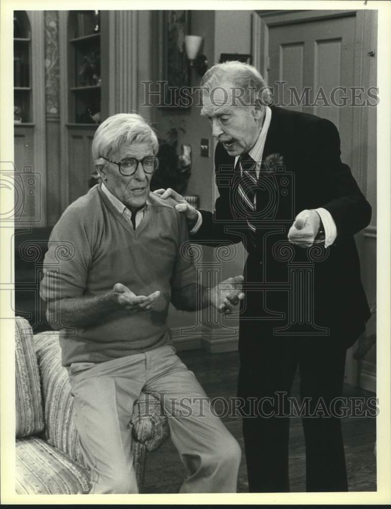 1984 Press Photo Actors John Hoyt, Milton Berle in "Gimme a Break" on NBC-TV- Historic Images