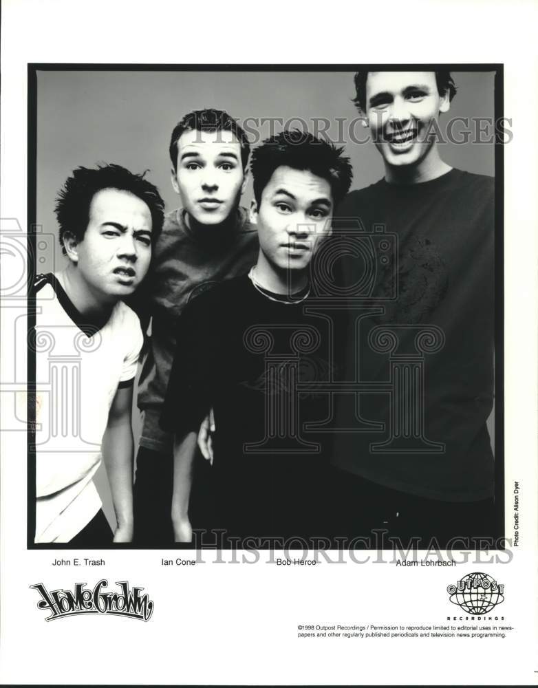 1998 Press Photo Four Members of the band &quot;Homegrown&quot; - sap16149- Historic Images