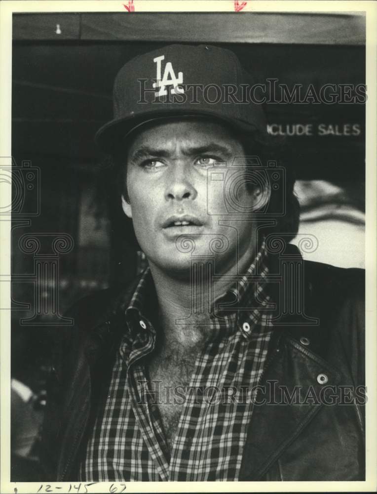 1983 Press Photo David Hasselhoff in a scene on Knight Rider, on NBC.- Historic Images