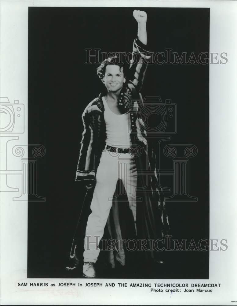 1996 Press Photo Sam Harris in Joseph and the Amazing Technicolor Dreamcoat.- Historic Images