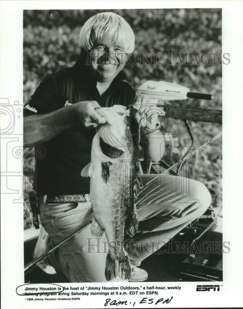 1989 Press Photo Jimmy Houston hosts Jimmy Houston Outdoors, on ESPN.- Historic Images