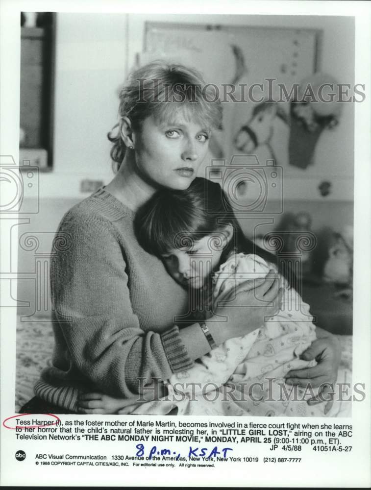 1988 Press Photo Actress Tess Harper in &quot;Little Girl Lost&quot; on ABC Television- Historic Images