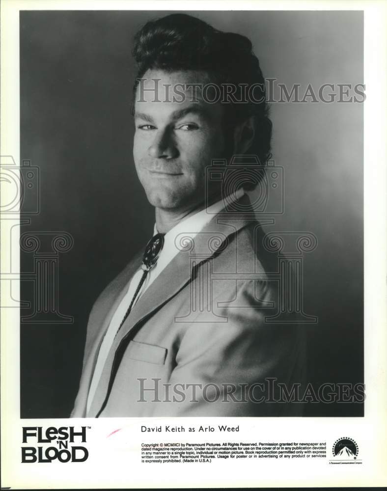 1991 Press Photo Actor David Keith as Arlo Weed in "Flesh 'n Blood" closeup- Historic Images