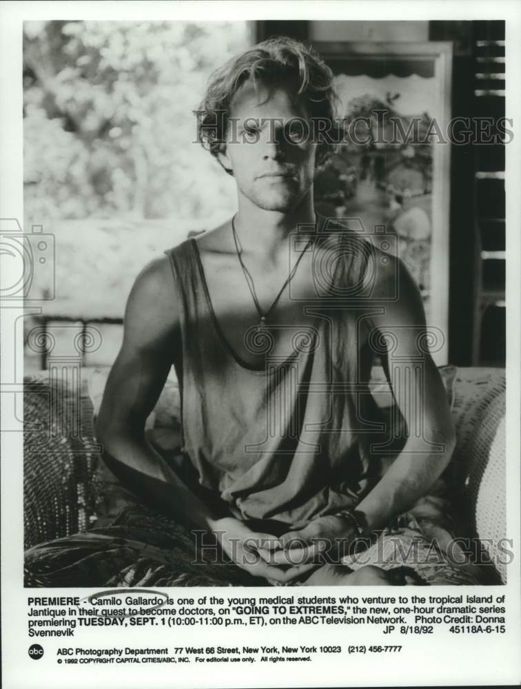 1992 Press Photo Camilo Gallardo stars on Going to Extremes, on ABC. - sap16722- Historic Images