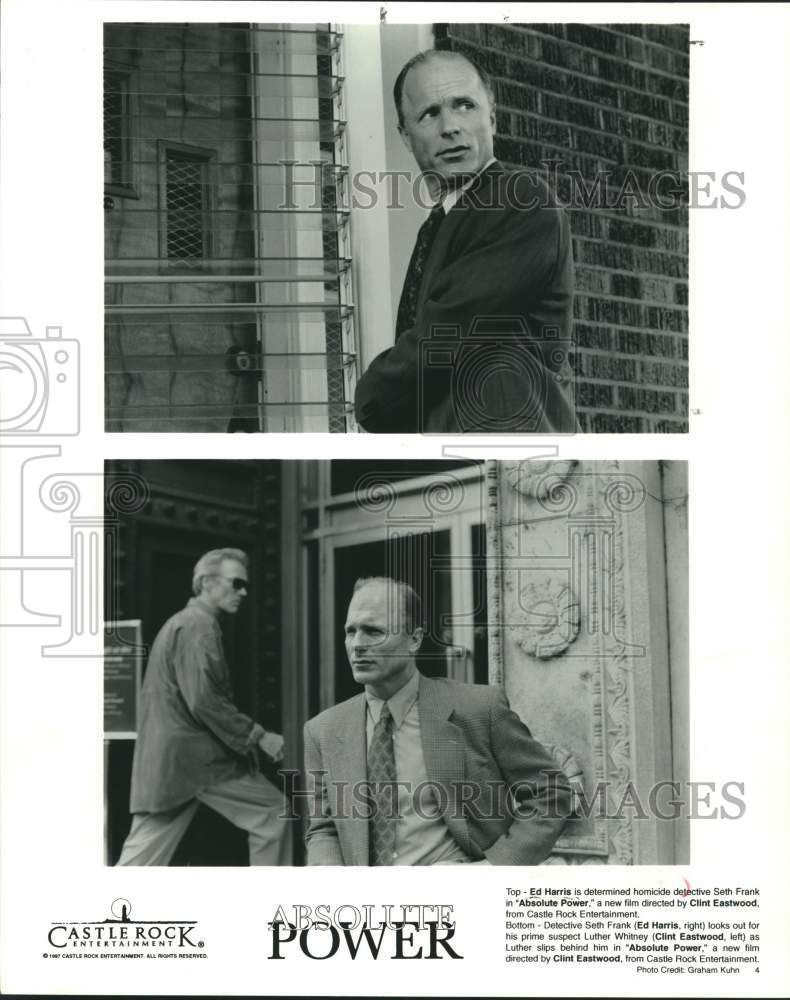 1997 Press Photo Ed Harris and Clint Eastwood star in Absolute Power.- Historic Images