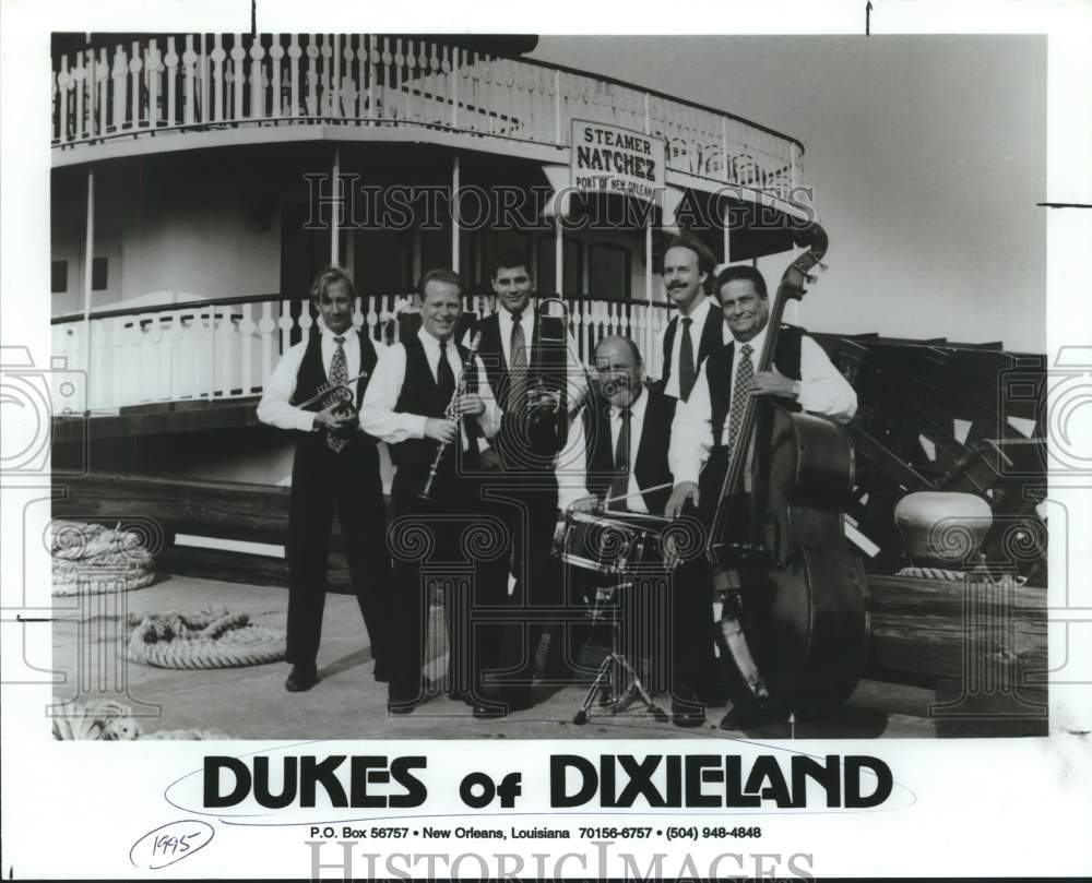 1995 Press Photo Six Members of the Dukes of Dixieland Band, Musicians- Historic Images