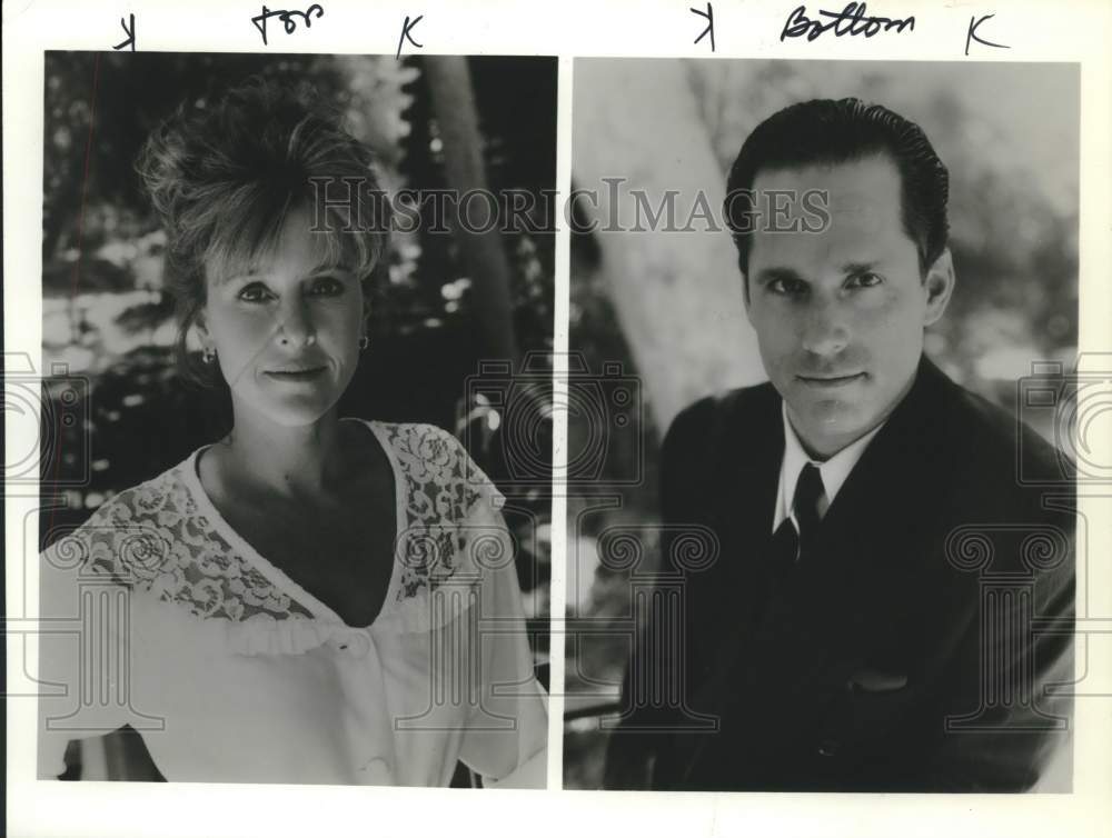 1990 Press Photo Actor Gregory Harrison in portrait with Actress - sap16860- Historic Images