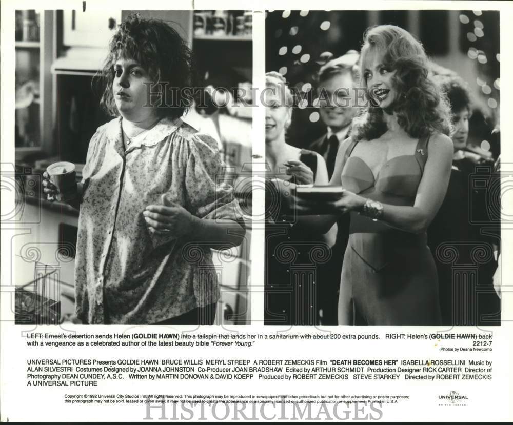 1992 Press Photo Actress Goldie Hawn in "Forever Young" movie composite- Historic Images