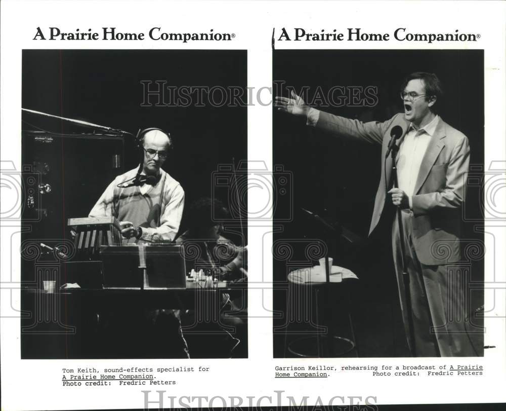 1996 Press Photo Tom Keith, Garrison Keillor in A Prairie Home Companion, Radio- Historic Images