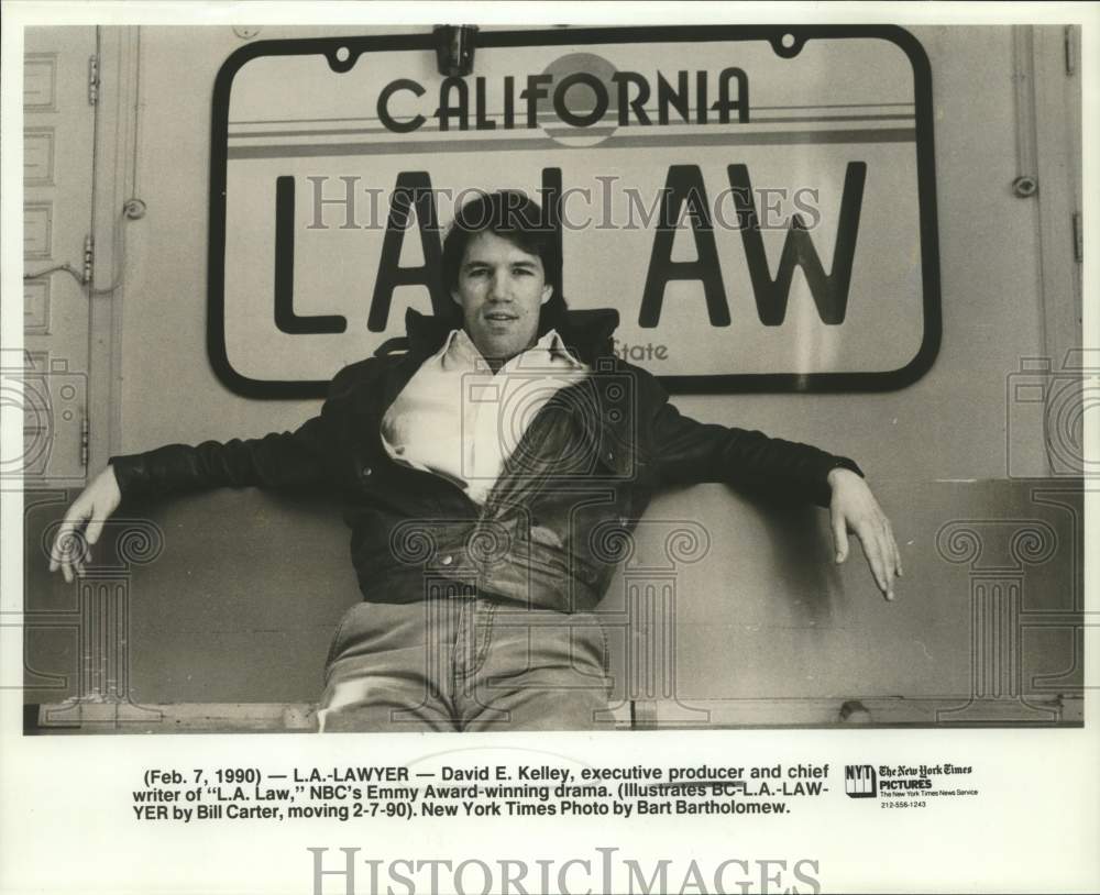 1990 Press Photo David E. Kelley, executive producer &amp; chief writer of L.A. Law.- Historic Images