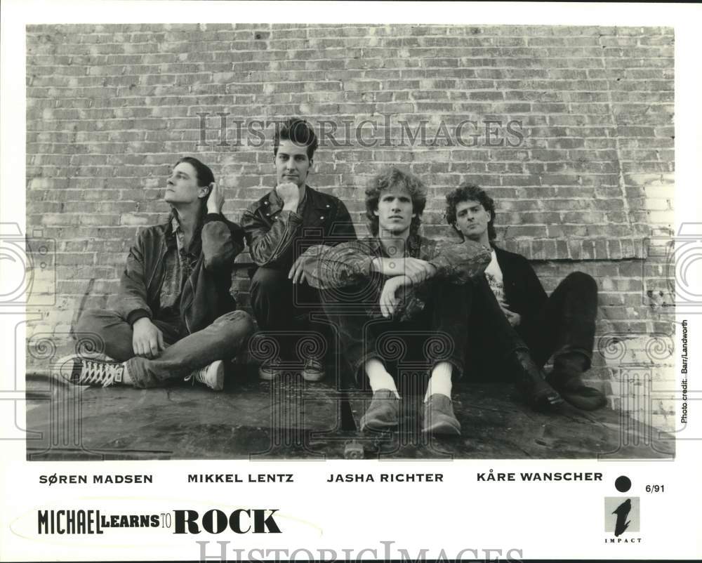 1991 Press Photo Members of Michael Learns to Rock, Danish pop/soft rock band.- Historic Images