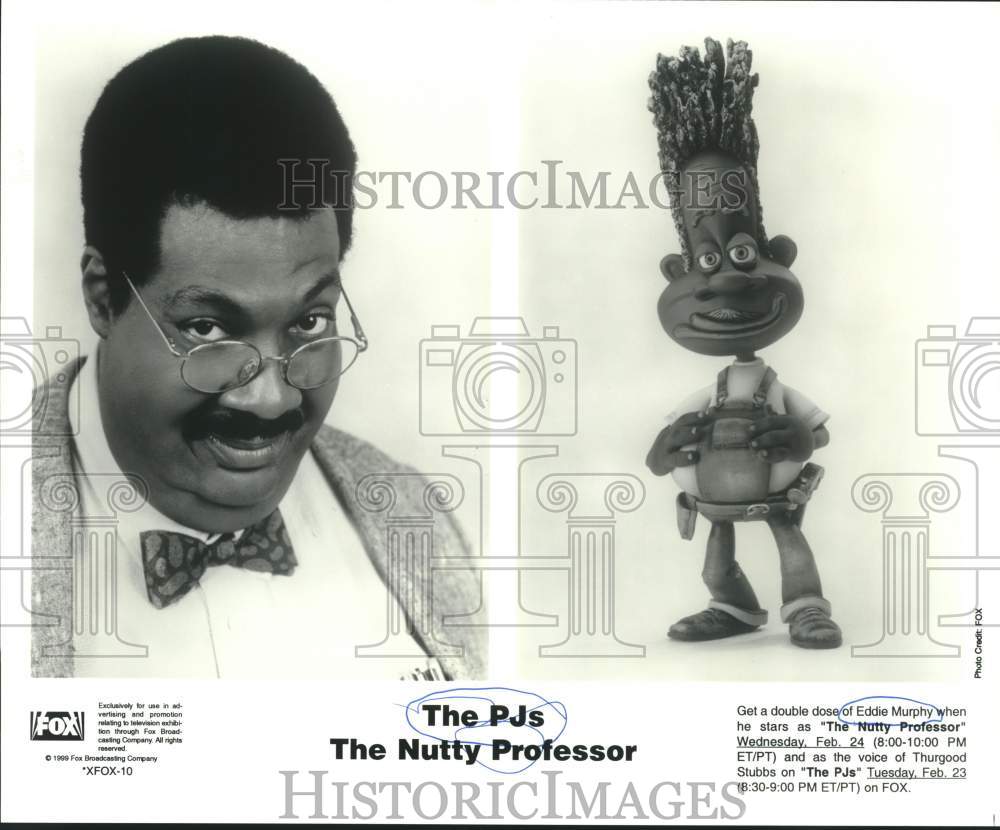 1999 Press Photo Eddie Murphy as The Nutty Professor and voice actor on The PJs.- Historic Images