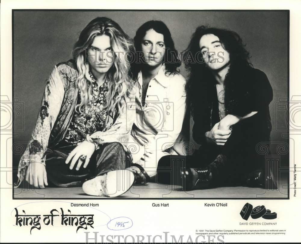 1991 Press Photo Desmond Horn, Gus Hart & Kevin O'Neil of King of Kings band.- Historic Images