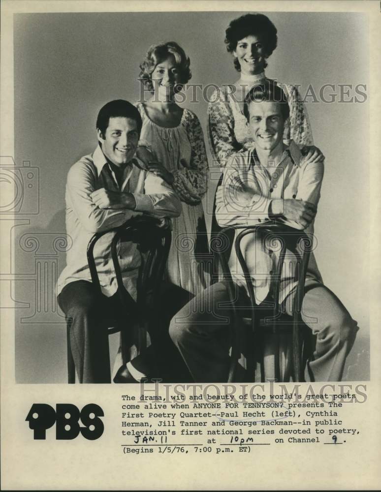 1976 Press Photo The First Poetry Quartet on &quot;Anyone for Tennyson?&quot; on PBS-TV- Historic Images