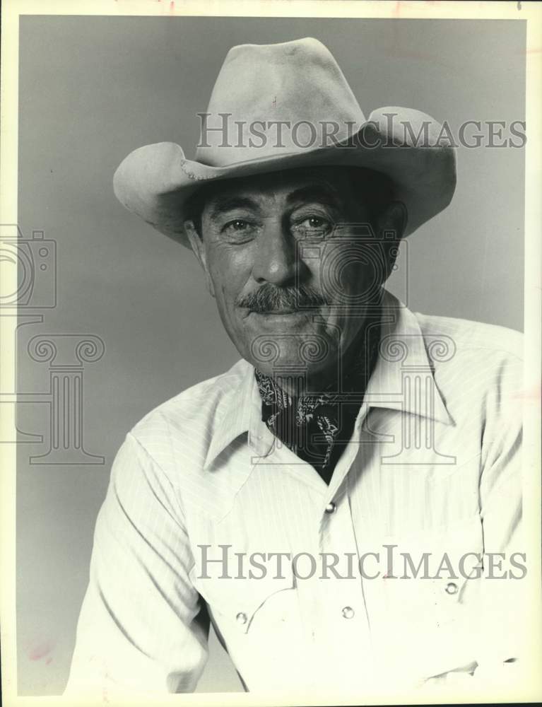 1983 Press Photo Actor Ken Curtis is Coryell in &quot;The Yellow Rose&quot; on NBC TV- Historic Images