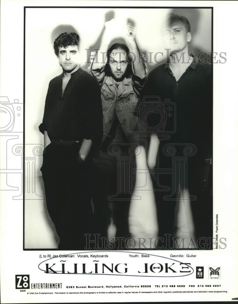 1994 Press Photo Three Members of the band Killing Joke, Musicians - sap17468- Historic Images