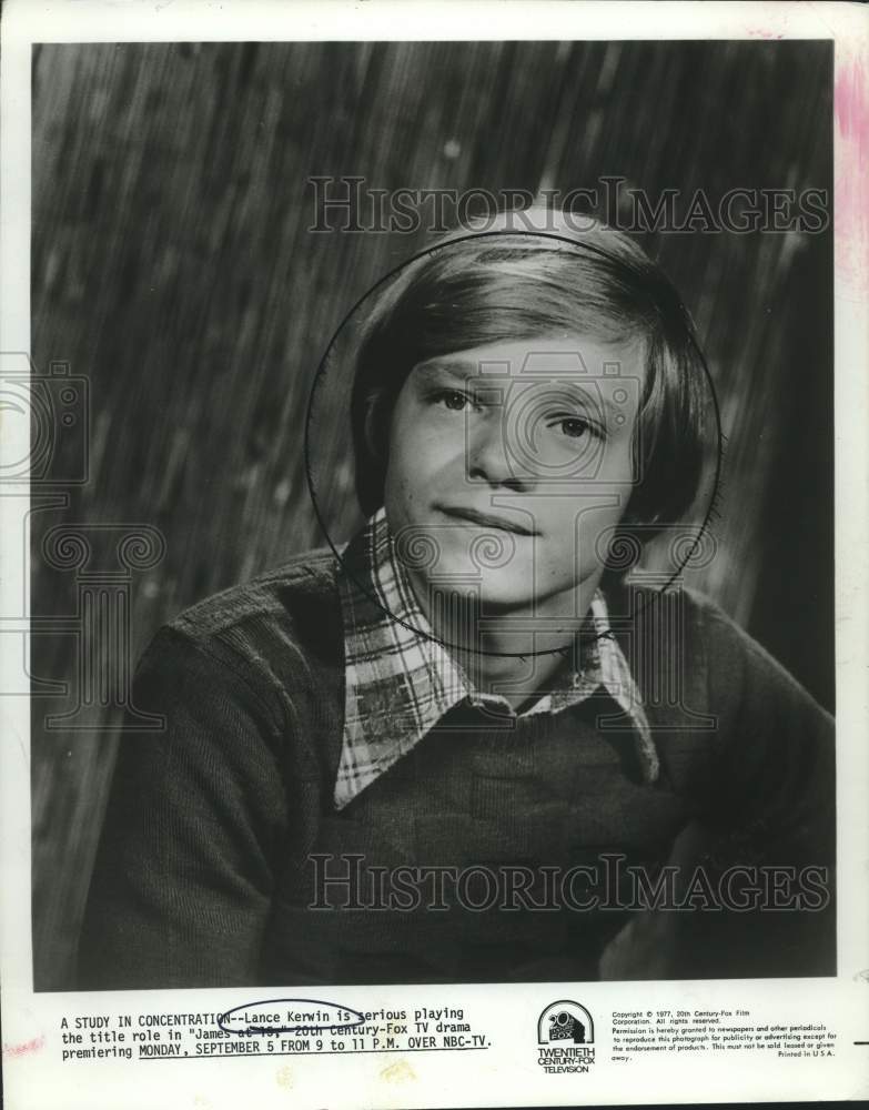 1977 Press Photo Lance Kerwin stars in James at 15, on NBC Television.- Historic Images