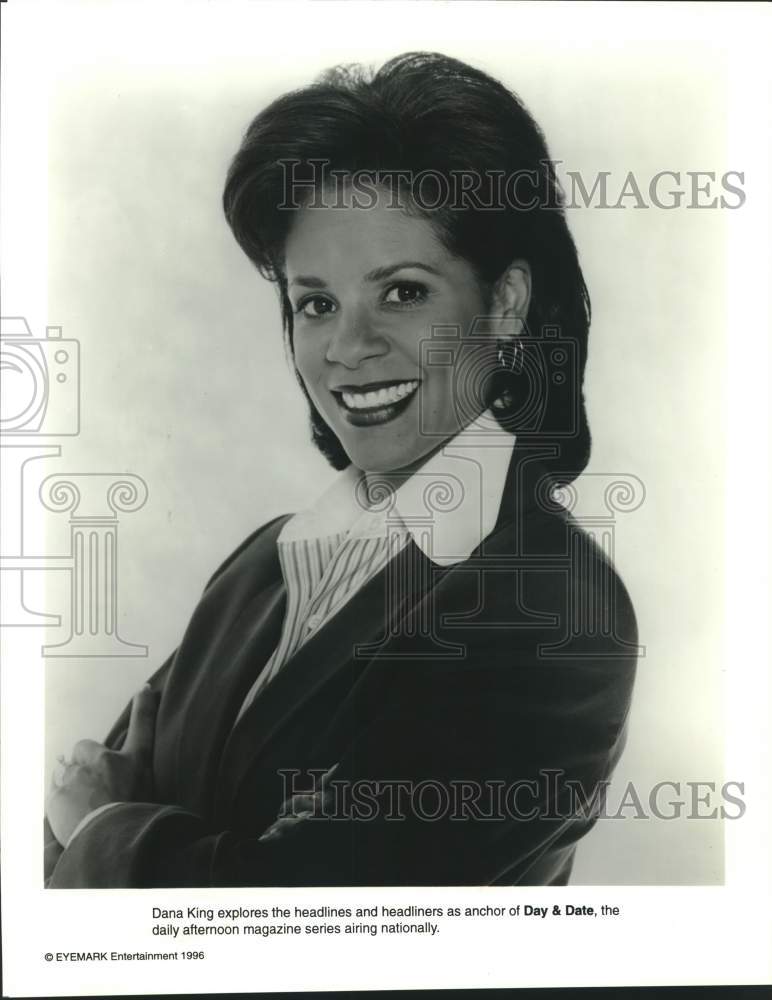 1996 Press Photo Dana King anchors Day &amp; Date, TV magazine show. - sap17761- Historic Images