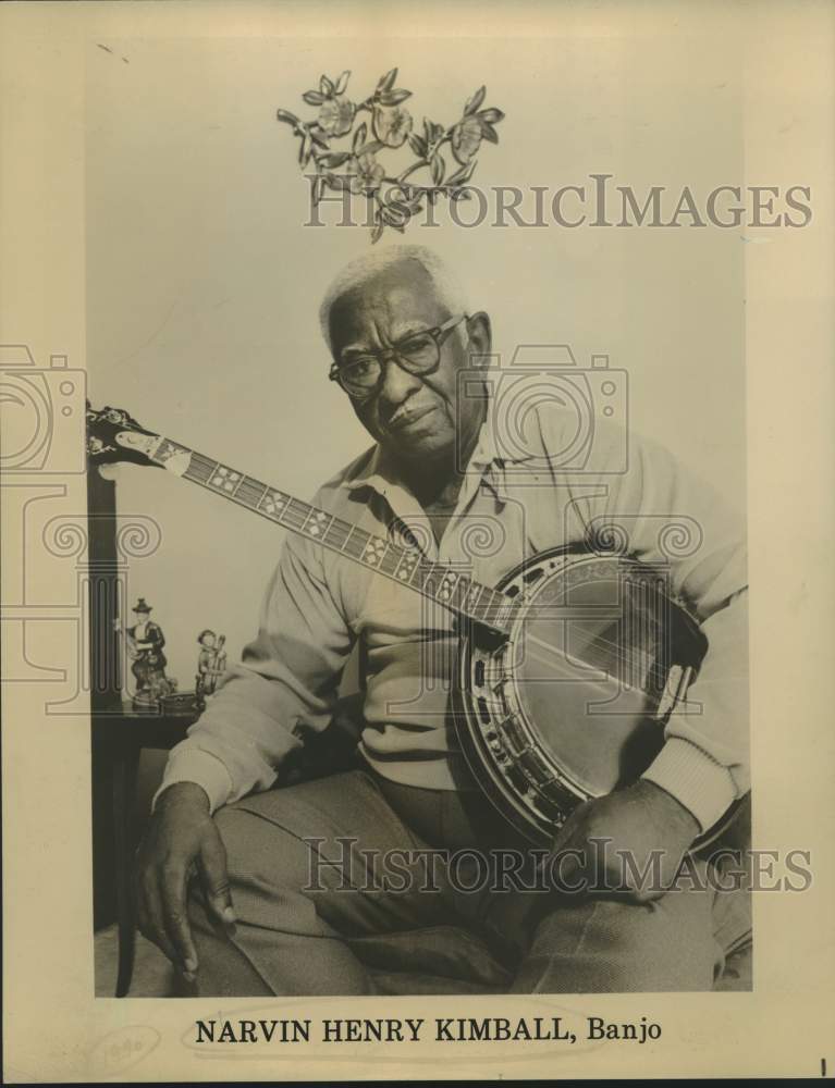 1990 Press Photo Newman Henry Kimball, jazz banjo player. - sap17841- Historic Images