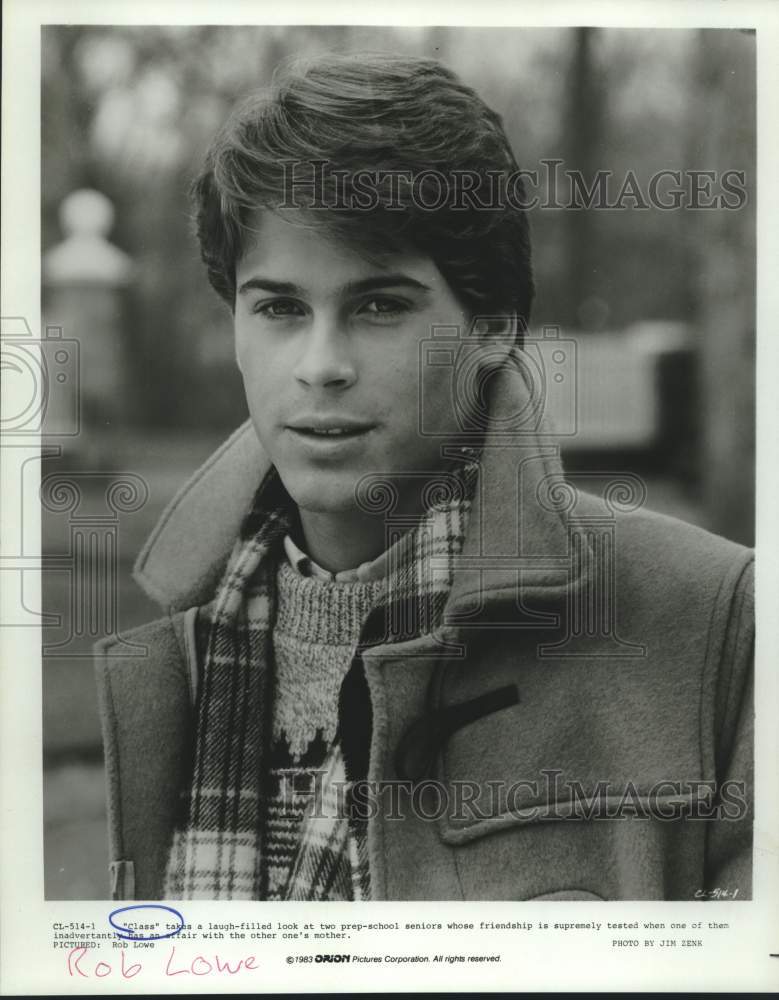 1983 Press Photo Actor Rob Lowe in "Class" Movie Scene - sap18017- Historic Images