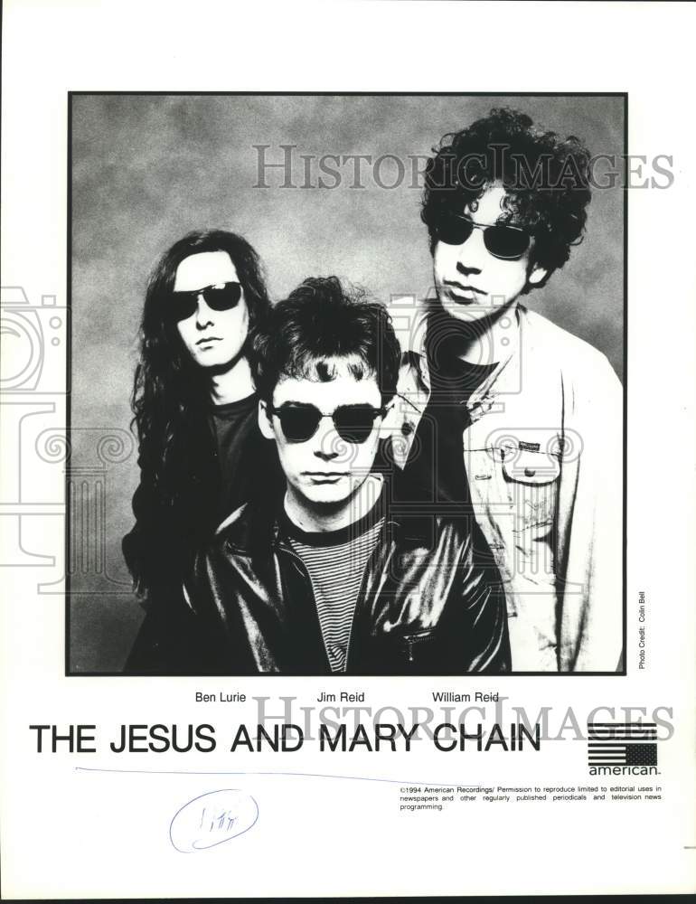 1994 Press Photo Ben Lurie, Jim Reid, William Reid in Jesus and Mary Chain Band- Historic Images