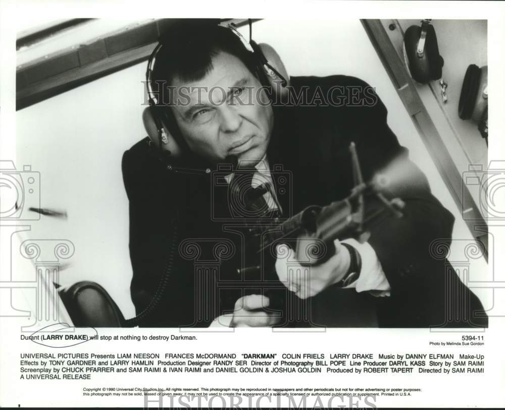 1990 Press Photo Actor Larry Drake as Durant in &quot;Darkman&quot; Movie Scene- Historic Images