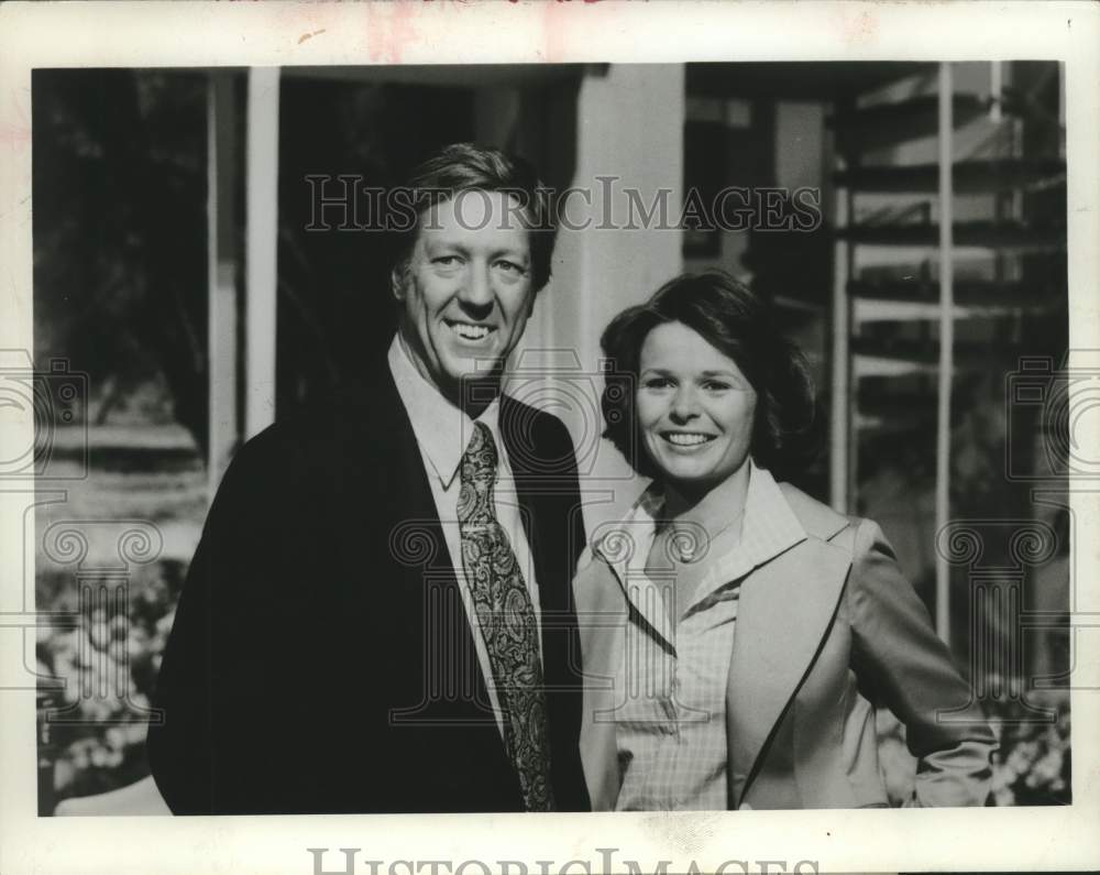 1978 Press Photo David Hartman and Sandy Hill on "Good Morning America" on ABC- Historic Images