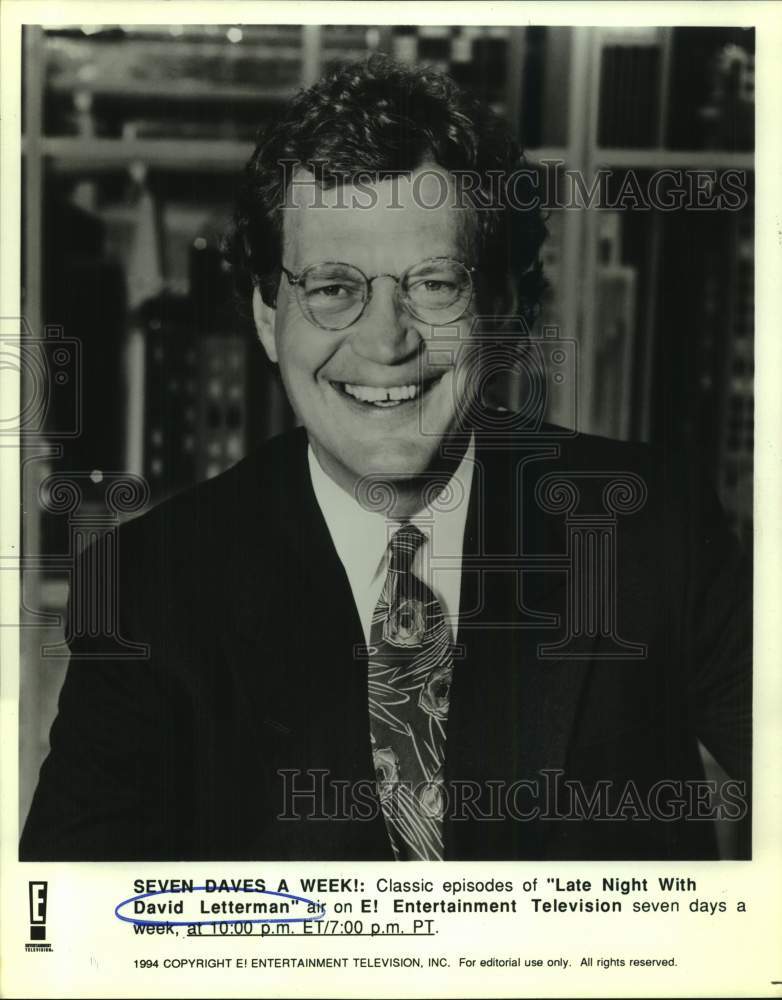 1994 Press Photo "Late Night with David Letterman" Host David Letterman- Historic Images