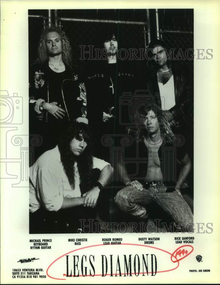 1990 Press Photo Recording artists, Legs Diamond - sap18763- Historic Images