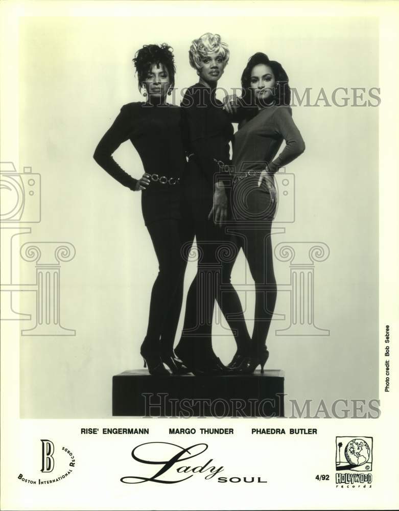 1992 Press Photo Rise&#39; Engermann, Margo Thunder and Phaedra Butler in Lady Soul- Historic Images