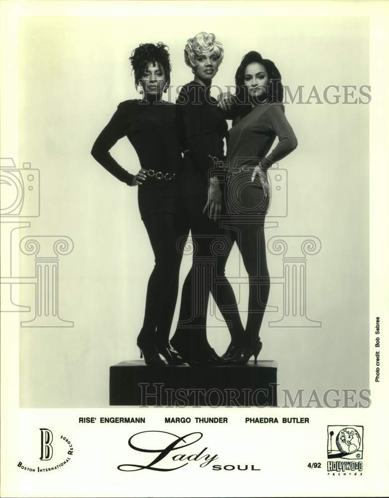 1992 Press Photo Rise' Engermann, Margo Thunder and Phaedra Butler in Lady Soul- Historic Images
