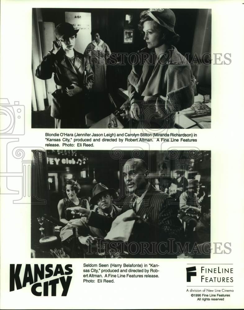 1996 Press Photo Actors, Actresses in scenes of composite of &quot;Kansas City&quot; movie- Historic Images