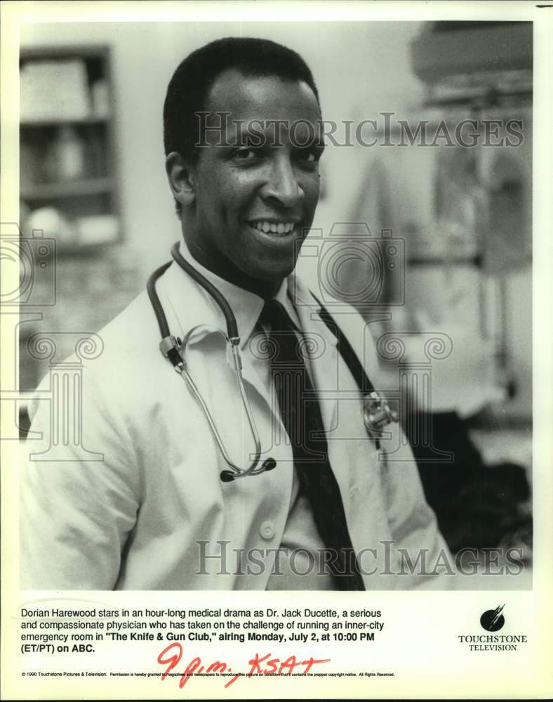 1990 Press Photo Actor Dorian Harewood in "The Knife & Gun Club" on ABC-TV- Historic Images