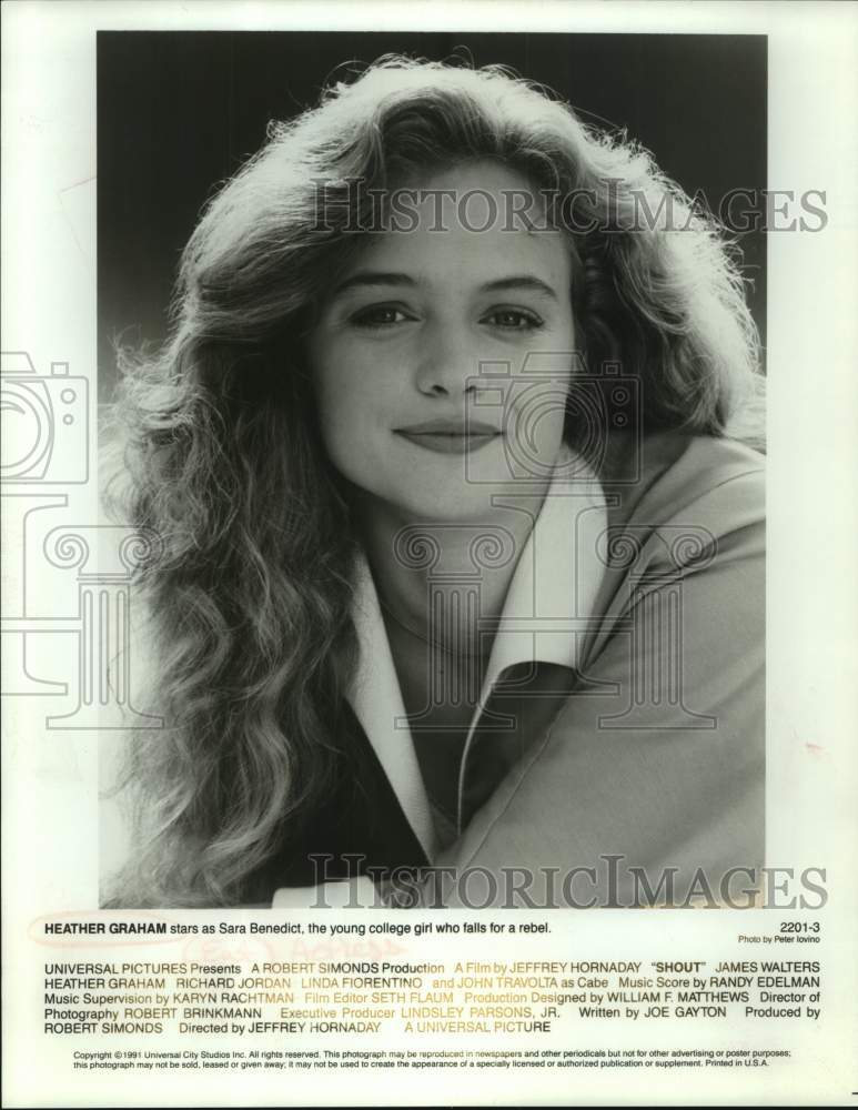 1991 Press Photo Actress Heather Graham in "Shout" Movie Scene - sap19128- Historic Images