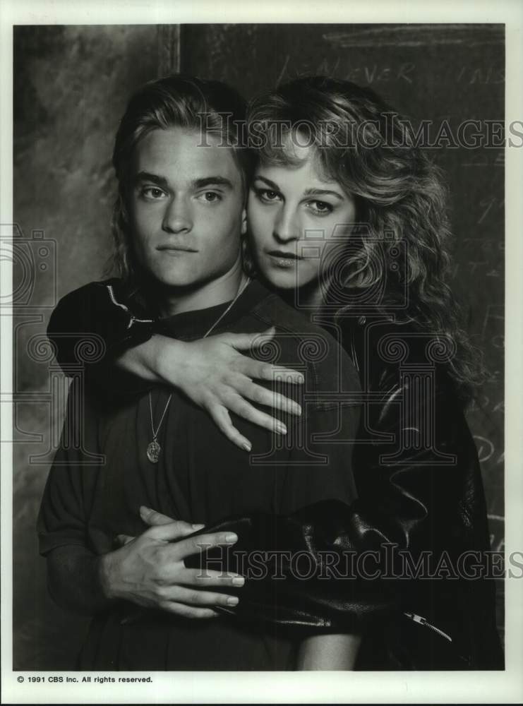 1991 Press Photo Actress Helen Hunt with Co-Star - sap19194- Historic Images