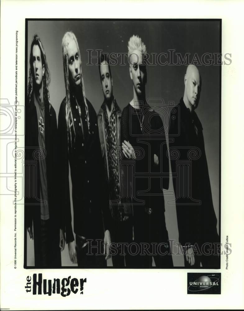 1998 Press Photo Five members of the band The Hunger, Entertainers, Musicians- Historic Images