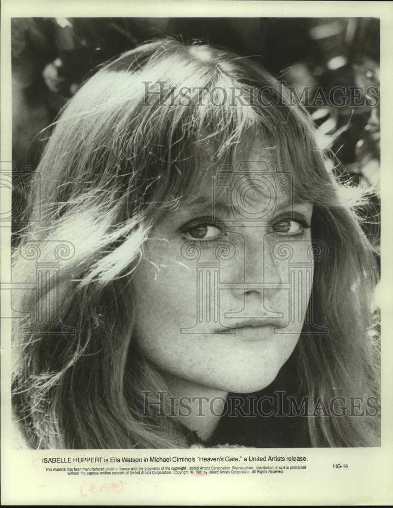 1981 Press Photo Actress Isabelle Huppert is Ella Watson in "Heaven's Gate"- Historic Images