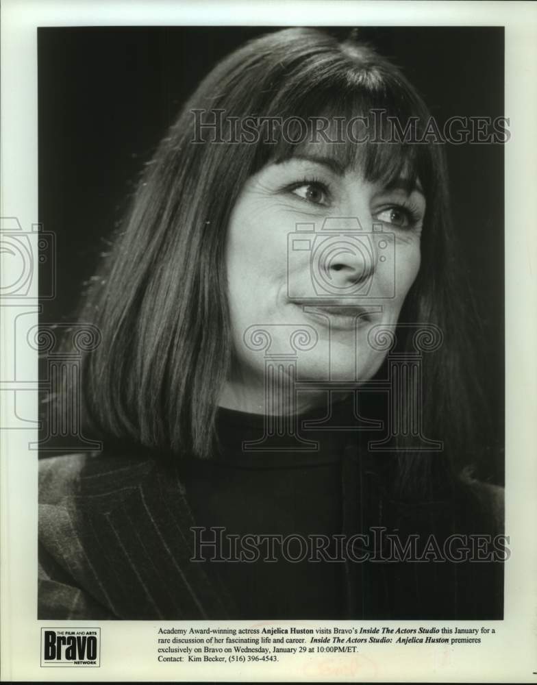 1997 Press Photo Actress Anjelica Huston on Bravo Network&#39;s Inside The Actors- Historic Images