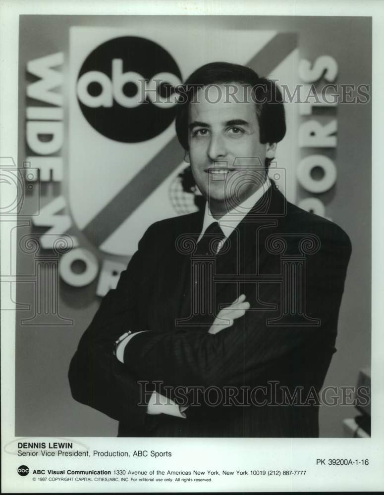 1987 Press Photo Dennis Lewin, Senior Vice President, Production, ABC Sports- Historic Images