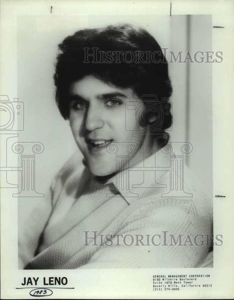 1983 Press Photo Television Personality Jay Leno - sap19637- Historic Images