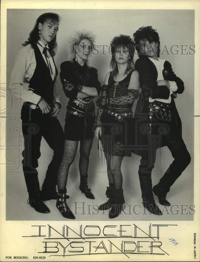 1988 Press Photo Four Members of the band Innocent Bystander, Entertainers- Historic Images