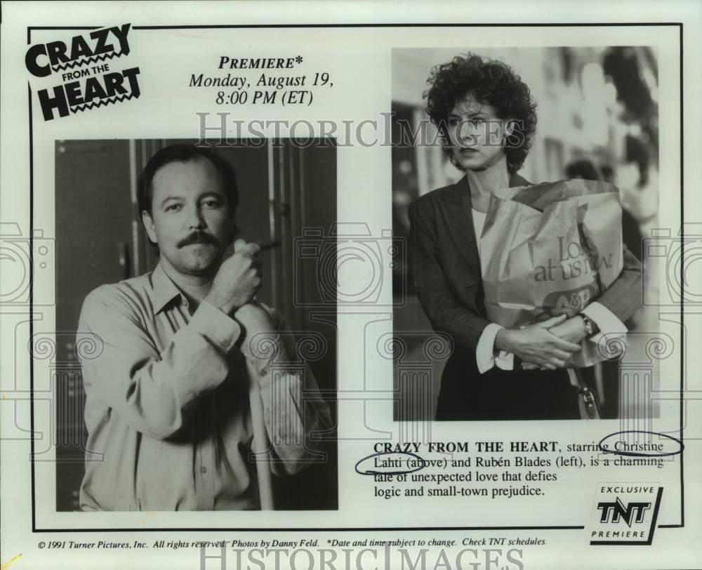 1991 Press Photo Actors Christine Lahti and Ruben Blades in Crazy From The Heart- Historic Images