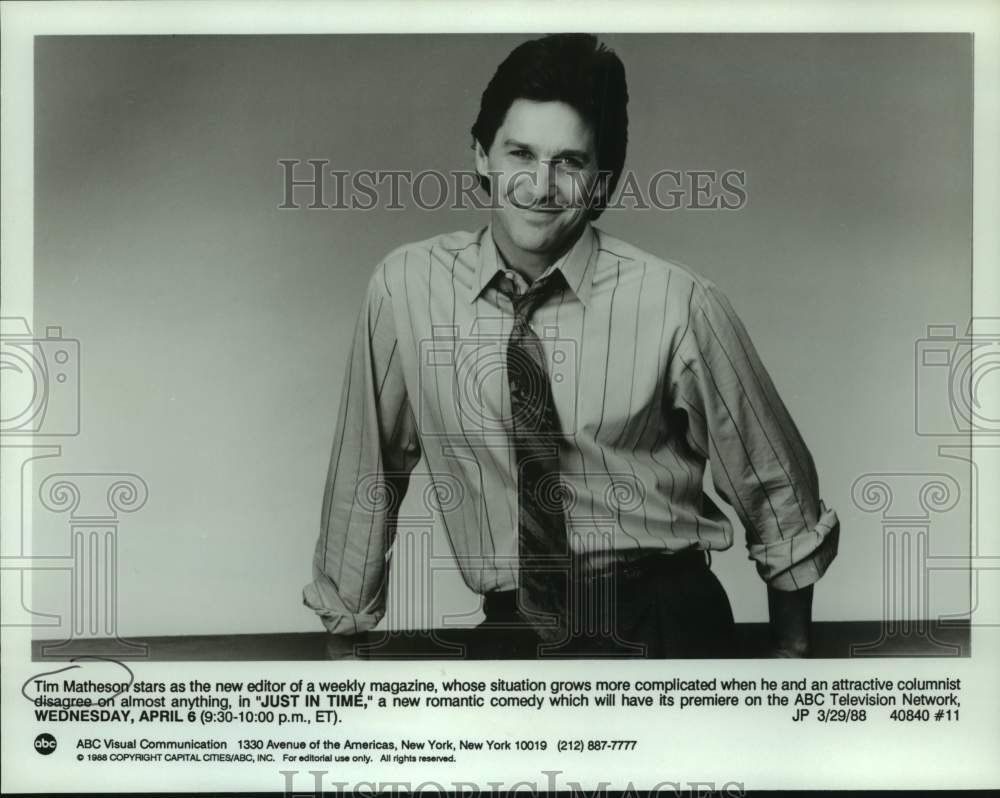 1988 Press Photo Tim Matheson , magazine editor in "Just in Time" on ABC-TV- Historic Images