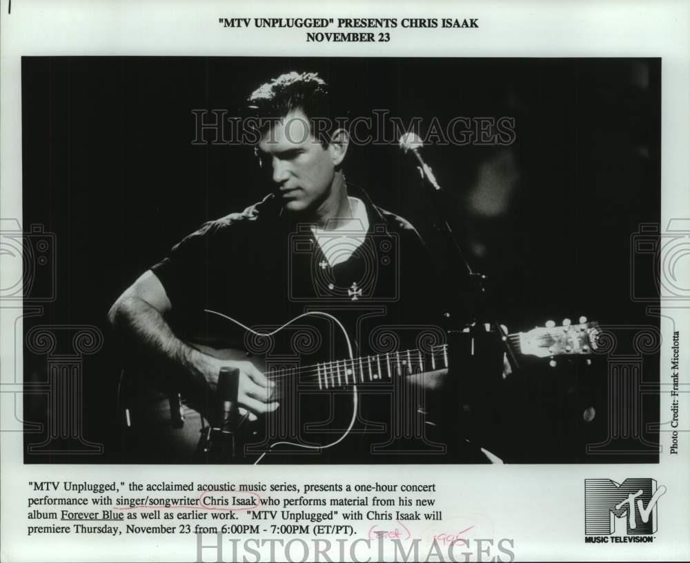 1995 Press Photo Musician Chris Isaak on "MTV Unplugged" Show - sap19915- Historic Images