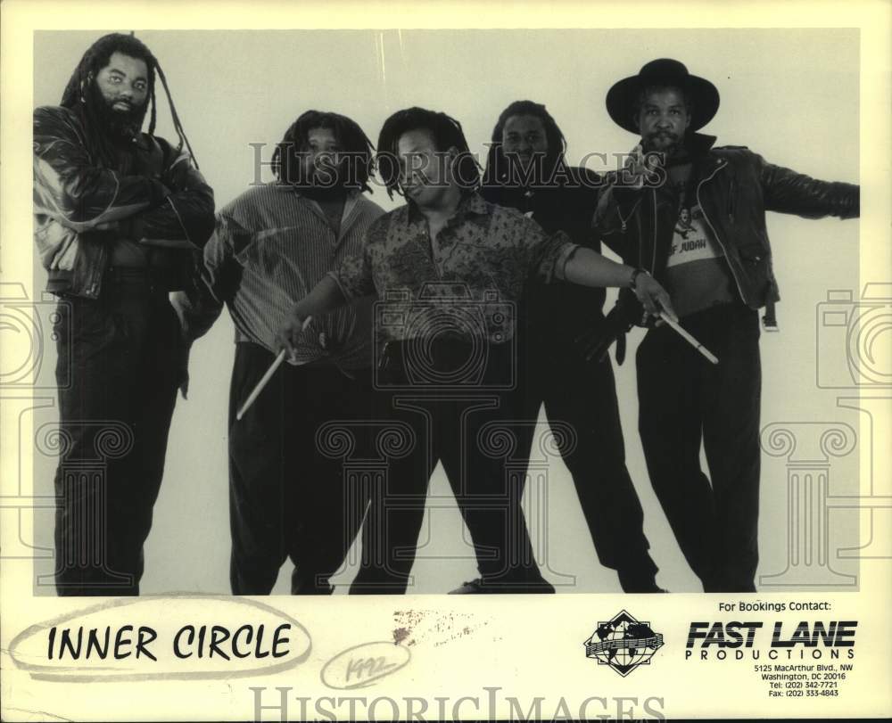 1992 Press Photo Five Members of the band Inner Circle, Entertainers - sap19931- Historic Images