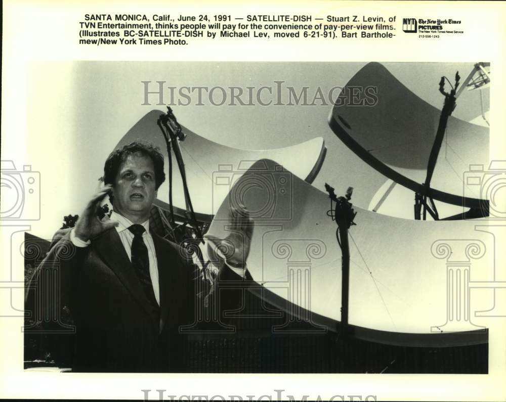 1991 Press Photo Stuart Z. Levin, TVN Entertainment Executive in California- Historic Images