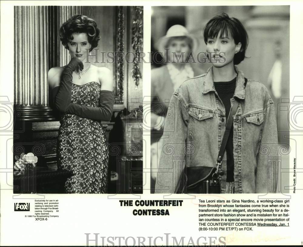 1996 Press Photo Actress Tea Leoni as Gina Nardino in "The Counterfeit Contessa"- Historic Images